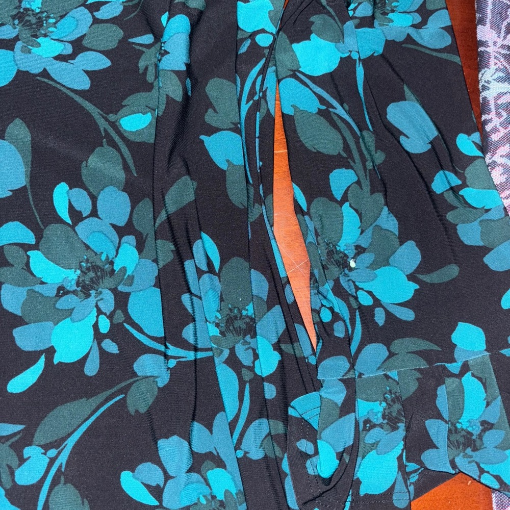 Tommy Hilfiger | Women's 16 | Floral‎ Print 3/4 Sleeve Ruffle Cuff | Cypress - Picture 9 of 12